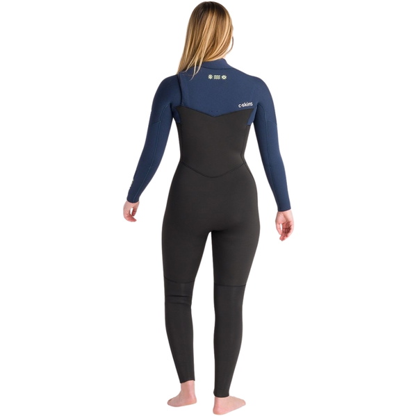 2025 C-Skins Womens NuWave Solace 5/4/3mm Chest Zip Wetsuit C-NSO54WCZ - Black / Bluestone / Cool Green